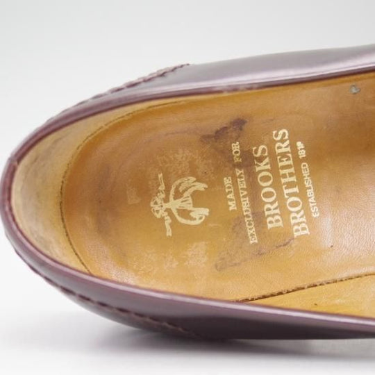 美品★ブルックスブラザーズ 7.5D 【★超希少!!新喜皮革コードバン使用】バーガンディー/コインローファー/BROOKS BROTHERS★b354