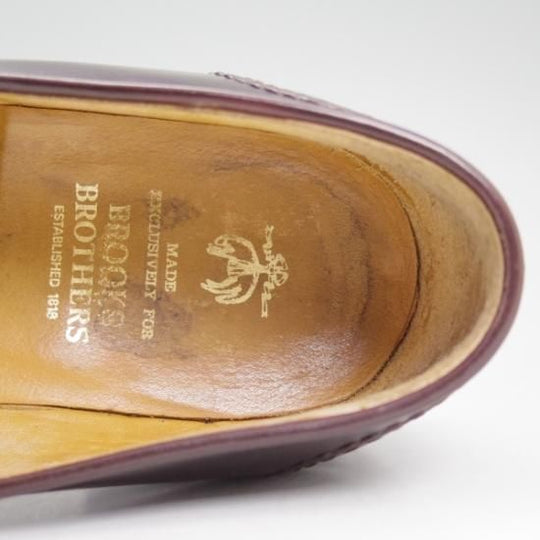 美品★ブルックスブラザーズ 7.5D 【★超希少!!新喜皮革コードバン使用】バーガンディー/コインローファー/BROOKS BROTHERS★b354