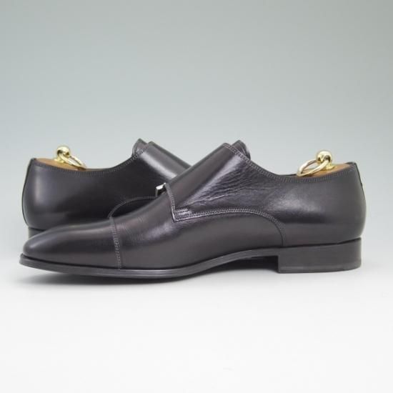 新品★(伊)サントーニ SIZE 7.5【★ダブルモンク/カーフ】モンクストラップ/FIRST SUPER NERO/7289/Santoni★b357