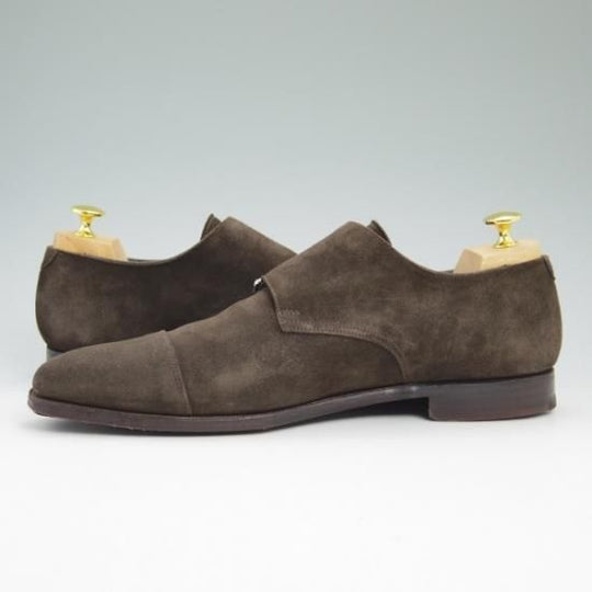 美品★クロケット&ジョーンズ 8.5D【★ハンドグレードライン/LOWNDES 2】スエード/341ラスト/ダブルモンク/Crockett&Jones★b360