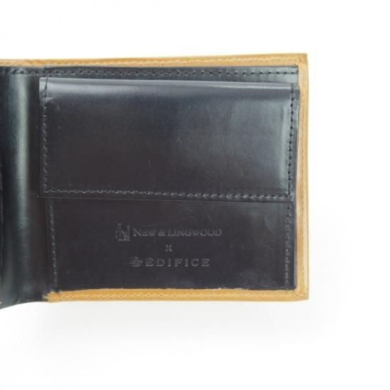 極美品★ニュー&リングウッド【★ブライドルレザー仕様】茶×黒/二つ折り財布/レザー 本革/メンズ/NEW&LINGWOOD★b365