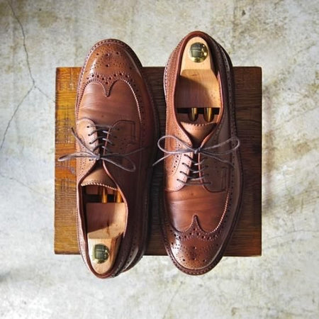 美品★オールデン 7.5E【★(ハワイ)Leather Soul別注/レザーソウル】クロムエクセルレザー/97872/ロングウイング/バリーラスト/Alden★b374