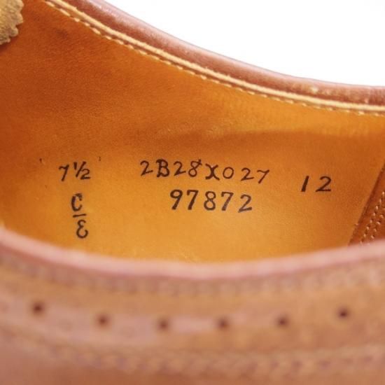 美品★オールデン 7.5E【★(ハワイ)Leather Soul別注/レザーソウル】クロムエクセルレザー/97872/ロングウイング/バリーラスト/Alden★b374