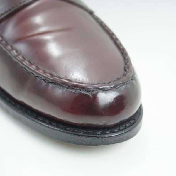 極美品★(米)アレンエドモンズ 6.5E【定価10万円以上★コードバン仕様/Patriot】コインローファー/赤茶/メンズ/ALLEN EDMONDS★b375