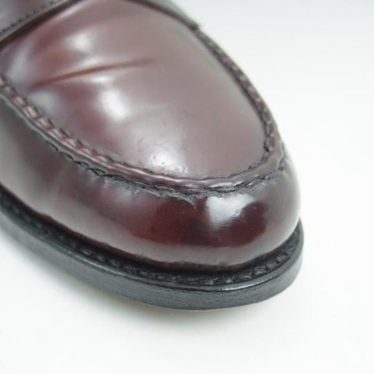 極美品★(米)アレンエドモンズ 6.5E【定価10万円以上★コードバン仕様/Patriot】コインローファー/赤茶/メンズ/ALLEN EDMONDS★b375