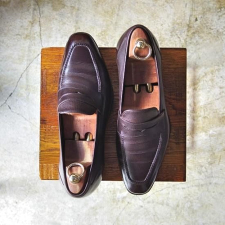 美品★(英)ガジアーノ&ガーリング 7.5E 【定価20万円程度★ダイナイトソール仕様】コインローファー/GAZIANO&GIRLING★b381