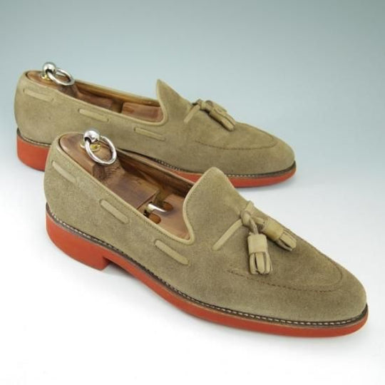極上★クロケット&ジョーンズ 7D【★ブリックソール/BECKENHAM/341ラスト/スエード/タッセルローファー】Crockett&Jones★b391