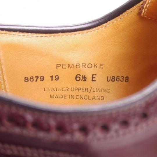極美品★クロケット&ジョーンズ 6.5E【★ダイナイトソール仕様/PEMBROKE】325ラスト/ペンブローク/フルブローグ/Crockett&Jones★b392