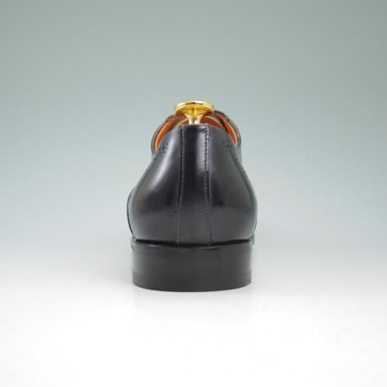 極美品★サントーニ SIZE 5.5【★パティーヌ黒〜灰/イミテーションブローグ】オックスフォード/Santoni★b395