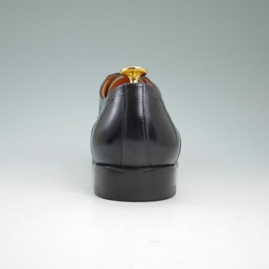 極美品★サントーニ SIZE 5.5【★パティーヌ黒〜灰/イミテーションブローグ】オックスフォード/Santoni★b395