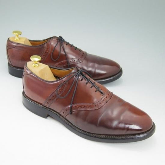 極上★(米)アレンエドモンズ 8.5E【定価15万円以上★コードバン仕様/Polo】サドルシューズ/赤茶/メンズ/ALLEN EDMONDS★b398