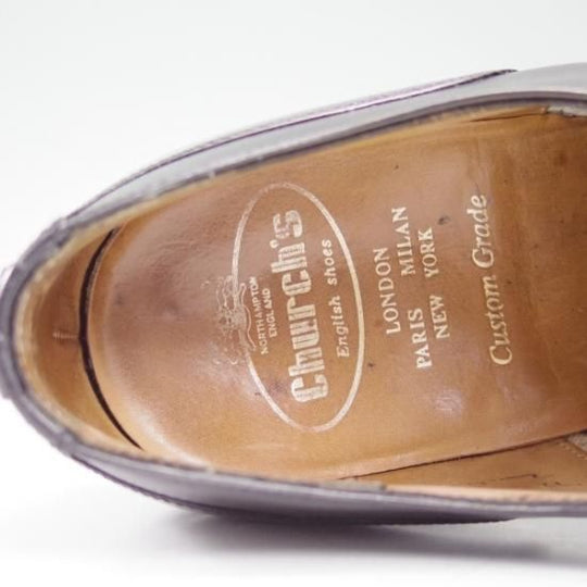 極上★チャーチ 75F/UK7.5【★希少!!過渡期モデル/旧チャーチ同様】100ラスト/Bamford/3〜4都市ロゴ/ストレートチップ/Church's★b403
