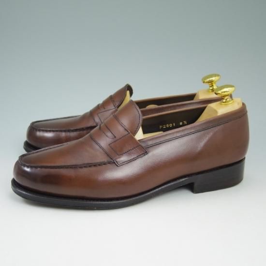 美品★ペルフェット SIZE 8.5【★半カラス仕上げ/P2601】コインローファー/PERFETTO★b418