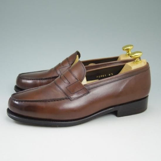 美品★ペルフェット SIZE 8.5【★半カラス仕上げ/P2601】コインローファー/PERFETTO★b418