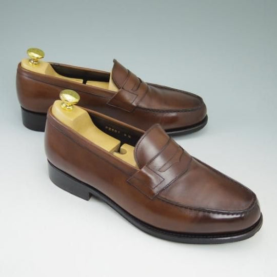 美品★ペルフェット SIZE 8.5【★半カラス仕上げ/P2601】コインローファー/PERFETTO★b418