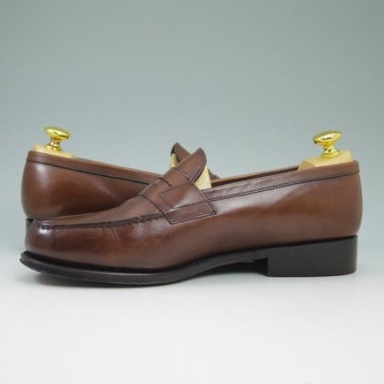 美品★ペルフェット SIZE 8.5【★半カラス仕上げ/P2601】コインローファー/PERFETTO★b418