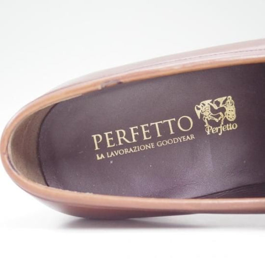 美品★ペルフェット SIZE 8.5【★半カラス仕上げ/P2601】コインローファー/PERFETTO★b418