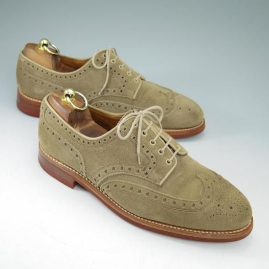 極美品★クロケット&ジョーンズ 8E【★ダイナイトソール仕様/CARDIGAN/カーディガン】335ラスト/フルブローグ/Crockett&Jones★b432
