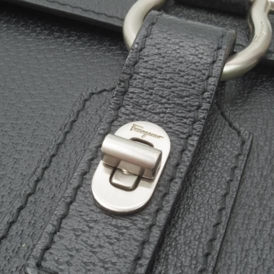 極上★(伊)サルヴァトーレ フェラガモ/Ferragamo【★鞄】ブリーフケース/レザー 黒/メンズ ビジネス バッグ/Salvatore★N4887