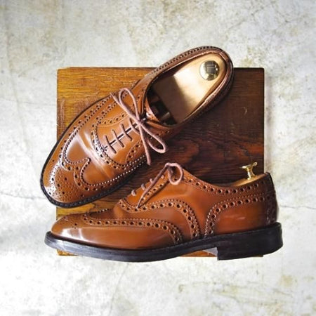 美品★チャーチ 70F/UK7【★バーウッド/ダイナイトソール/BURWOOD】81ラスト/ポリッシュドバインダーカーフ/サンダルウッド/Church's★b453