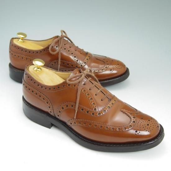 美品★チャーチ 70F/UK7【★バーウッド/ダイナイトソール/BURWOOD】81ラスト/ポリッシュドバインダーカーフ/サンダルウッド/Church's★b453