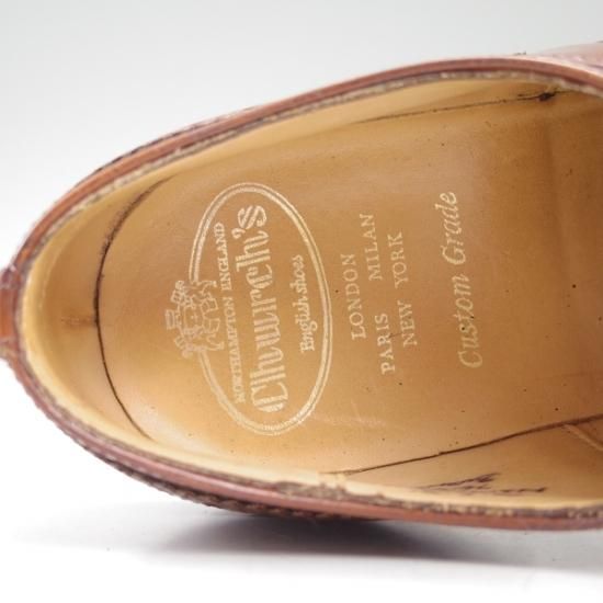 美品★チャーチ 70F/UK7【★バーウッド/ダイナイトソール/BURWOOD】81ラスト/ポリッシュドバインダーカーフ/サンダルウッド/Church's★b453