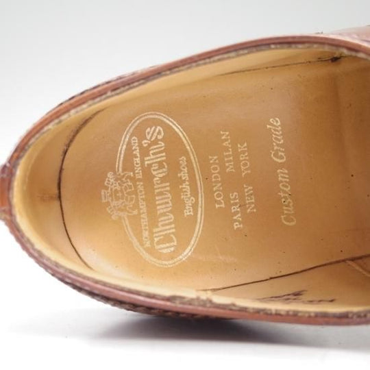 美品★チャーチ 70F/UK7【★バーウッド/ダイナイトソール/BURWOOD】81ラスト/ポリッシュドバインダーカーフ/サンダルウッド/Church's★b453