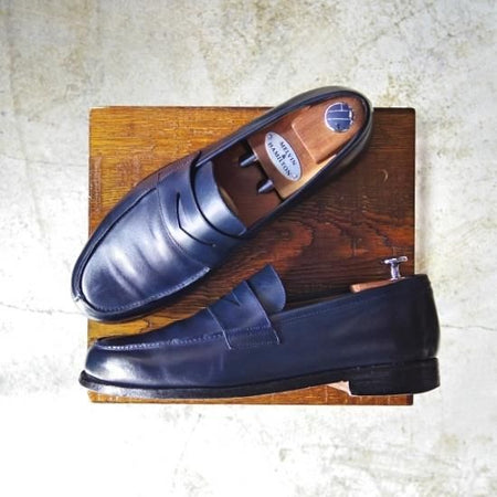 極上★パラブーツ SIZE 7.5【★希少!!ADONIS/ネイビー色/NUIT】アドニス/リスレザー/コインローファー/Paraboot★b455