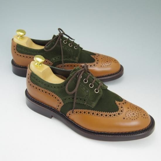 新品★(英)アルフレッド サージェント SIZE 7.5【★コンビ仕様!!ハロルド/HARROLD】スエード/カーフ/フルブローグ/Alfred Sargent★b457