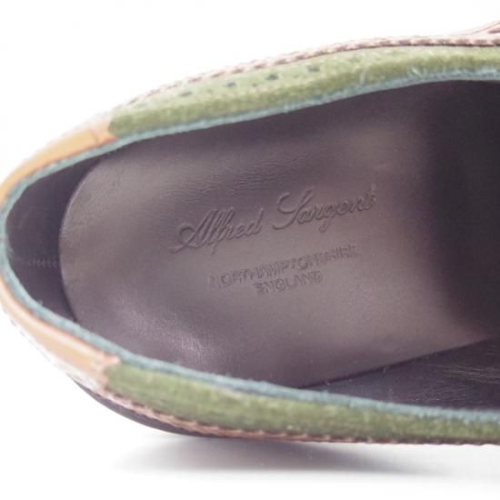 新品★(英)アルフレッド サージェント SIZE 7.5【★コンビ仕様!!ハロルド/HARROLD】スエード/カーフ/フルブローグ/Alfred Sargent★b457