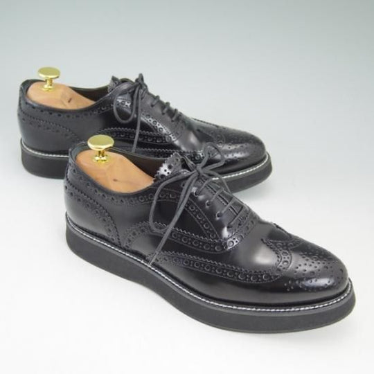 極美品★チャーチ(レディース) 24cm/SIZE 37【★INDIGO/インディゴ】ポリッシュドバインダーカーフ/フルブローグ/Church's★b459