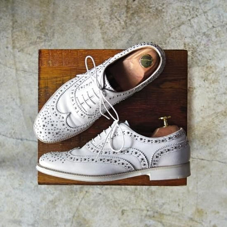 極美品★チャーチ(レディース) 24cm/SIZE 37【★BURWOOD MET2/バーウッド/スタッズ】フルブローグ/ウイングチップ/Church's★b460