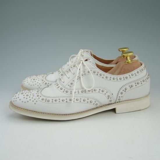 極美品★チャーチ(レディース) 24cm/SIZE 37【★BURWOOD MET2/バーウッド/スタッズ】フルブローグ/ウイングチップ/Church's★b460