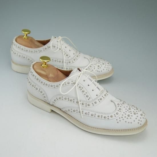 極美品★チャーチ(レディース) 24cm/SIZE 37【★BURWOOD MET2/バーウッド/スタッズ】フルブローグ/ウイングチップ/Church's★b460