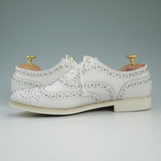 極美品★チャーチ(レディース) 24cm/SIZE 37【★BURWOOD MET2/バーウッド/スタッズ】フルブローグ/ウイングチップ/Church's★b460