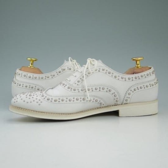 極美品★チャーチ(レディース) 24cm/SIZE 37【★BURWOOD MET2/バーウッド/スタッズ】フルブローグ/ウイングチップ/Church's★b460
