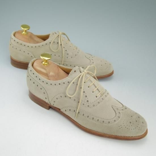 極美品★チャーチ(レディース) 24cm/SIZE 37【★BURWOOD 3W/バーウッド】スエード/フルブローグ/ウイングチップ/Church's★b461