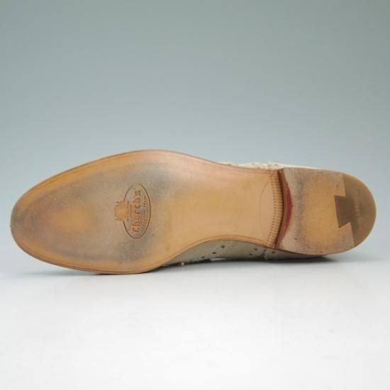 極美品★チャーチ(レディース) 24cm/SIZE 37【★BURWOOD 3W/バーウッド】スエード/フルブローグ/ウイングチップ/Church's★b461