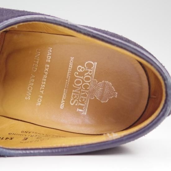 極上★クロケット&ジョーンズ 6E【★LANARK/ユナイテッドアローズ別注】335ラスト/プレーントゥ/UNITED ARROWS/Crockett&Jones★b463