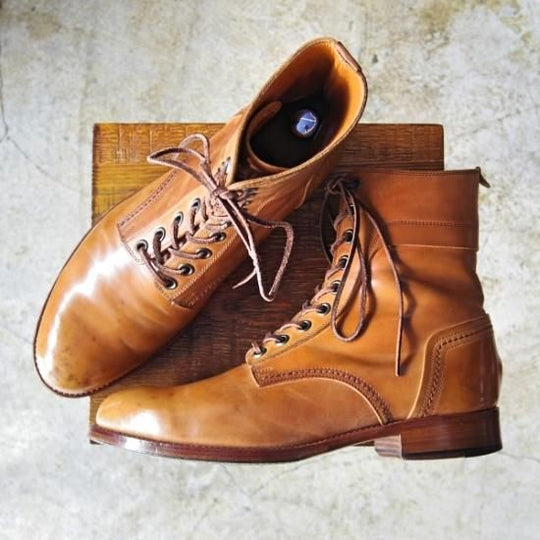 極上★ショセ 26.5cm/43【コードバン仕様★ナチュラルカラー】c-7060/ブーツ/chausser★b474