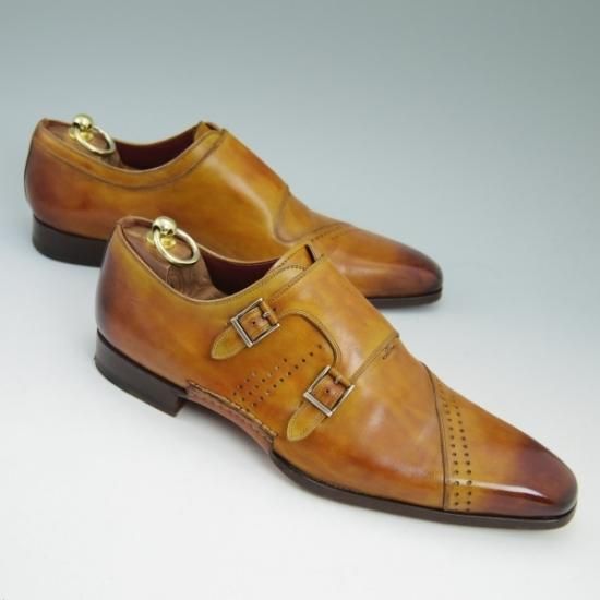 美品★マグナーニ SIZE 41【定価8万円程度★オパンケ ボロネーゼ製法】ダブルモンク/MAGNANNI★b481