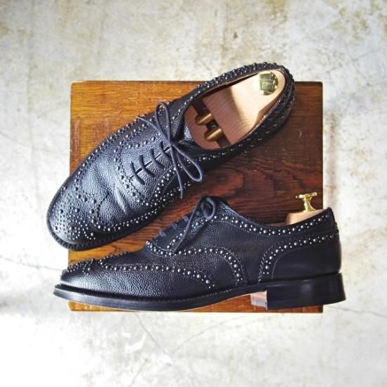 極美品☆チャーチ 75F/UK7.5【☆希少!!ガンメタ色スタッズ/BURWOOD 2S