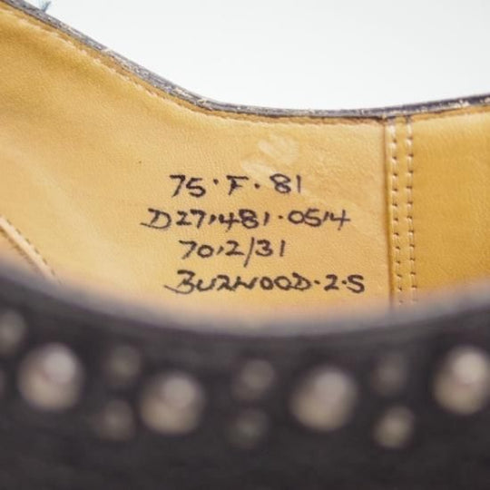 極美品★チャーチ 75F/UK7.5【★希少!!ガンメタ色スタッズ/BURWOOD 2S/バーウッド】81ラスト/フルブローグ/ウィングチップ/Church's★b490