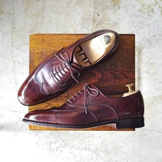 極上★ジョンロブ製 SIZE 41/UK6.5程度【★超希少!!エルメス別注/HERMES】ミュージアムカーフ/JOHN/ウイングチップ/JOHN LOBB★b492