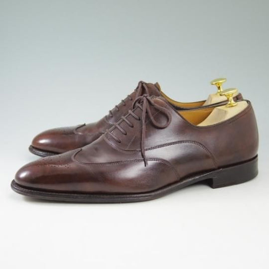 極上★ジョンロブ製 SIZE 41/UK6.5程度【★超希少!!エルメス別注/HERMES】ミュージアムカーフ/JOHN/ウイングチップ/JOHN LOBB★b492