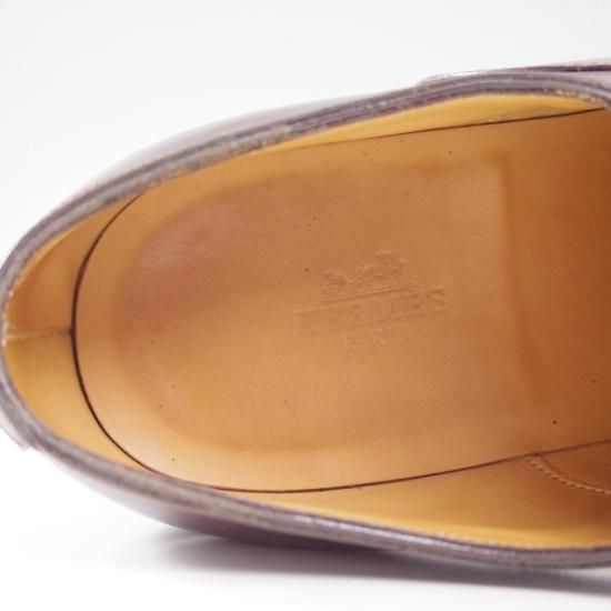 極上★ジョンロブ製 SIZE 41/UK6.5程度【★超希少!!エルメス別注/HERMES】ミュージアムカーフ/JOHN/ウイングチップ/JOHN LOBB★b492