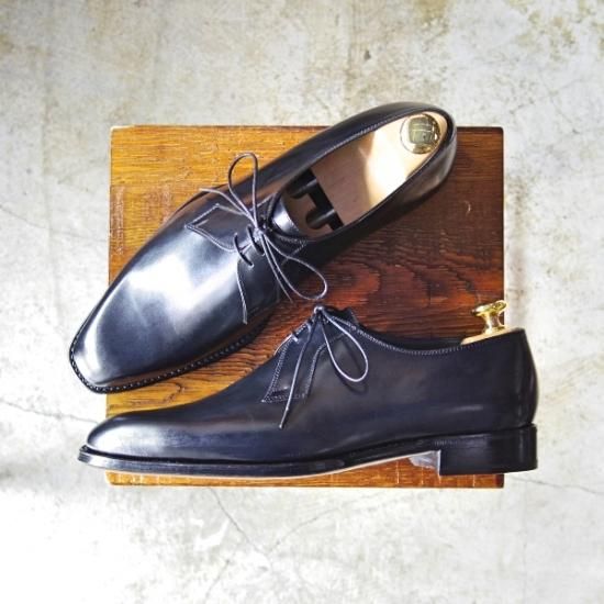 新品★(伊)アンジェロ マネッティ SIZE 7.5【定10万程度★グッドイヤー製法】カーフ/Vフロント/プレーントゥ/Angiolo Manetti★b494