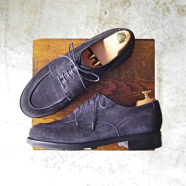 美品★パラブーツ SIZE 7.5【★希少!!ドレス仕様シャンボード/CHAMBORD】アクティブソール/濃紺/スエード/Uチップ/Paraboot★b500