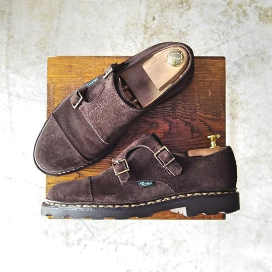 美品★パラブーツ SIZE 6【★ウィリアム/WILLIAM】マルシェソール/スエード/ダブルモンク/Paraboot★b501