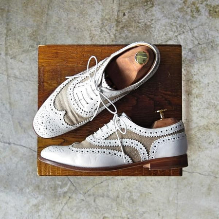 極上★チャーチ(レディース) 24.5cm/SIZE 37.5【★コンビ仕様!!BURWOOD 3W/バーウッド】フルブローグ/ウイングチップ/Church's★b509
